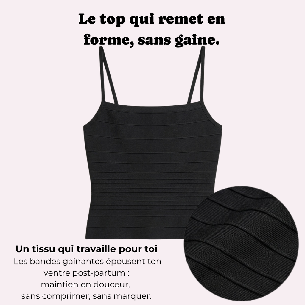 Top gainant ventre post-partum - silhouette sculptée