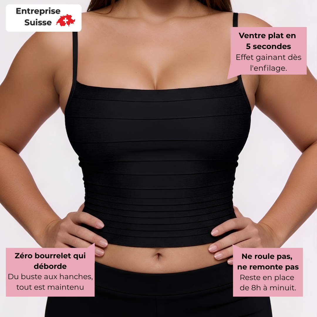 Top gainant — effet ventre plat et silhouette sculptée
