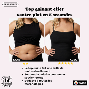 Top gainant — effet ventre plat et silhouette sculptée