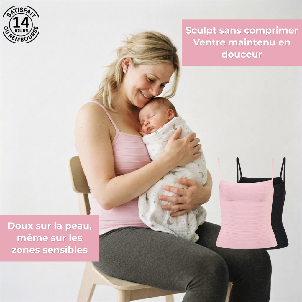 Top gainant ventre post-partum - silhouette sculptée