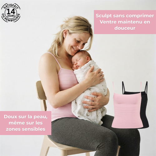 Top gainant ventre post-partum - silhouette sculptée